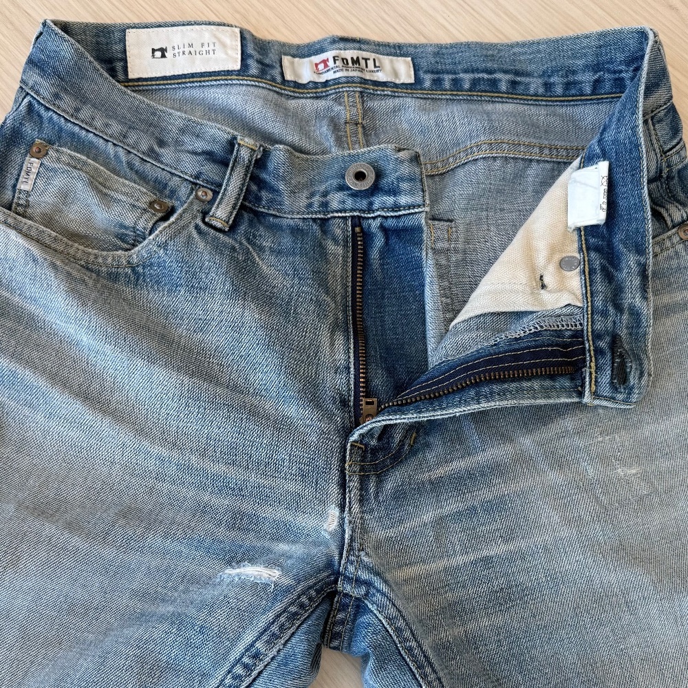 FDMTL Japanese Selvedge Jeans Made in Japan Heavy Distressed SLIM FIT 30 x 32